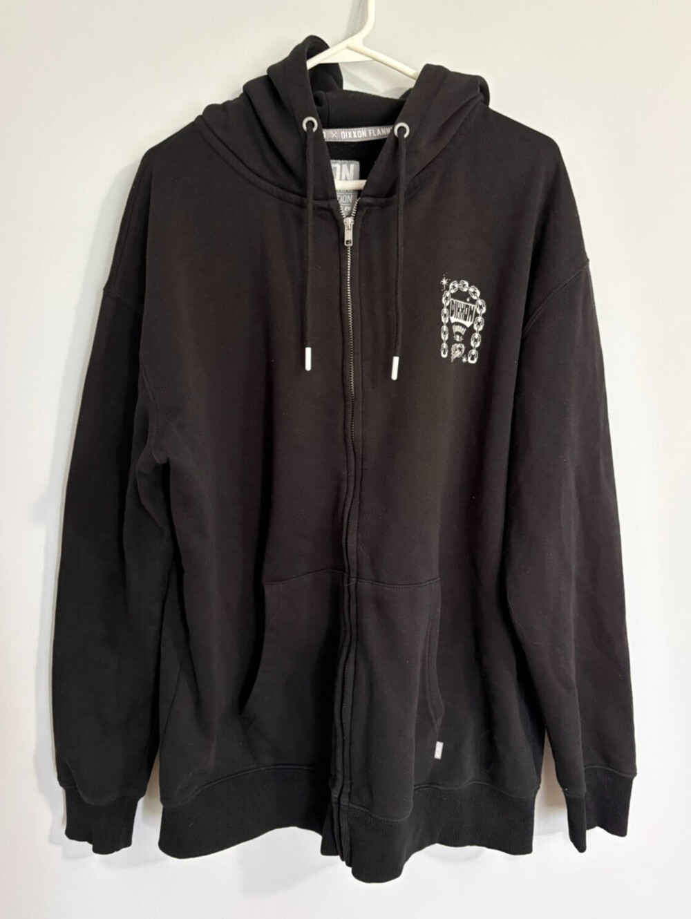Dixxon Flannel Co Mens L Black Sweatshirt Full Zip Hoodie Form and Function EUC
